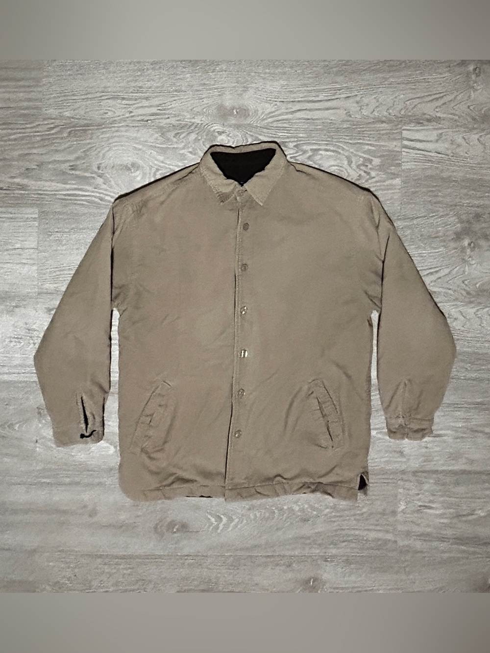 Vintage Cherokee Men's Light Tan Button-Up Corduroy Jacket